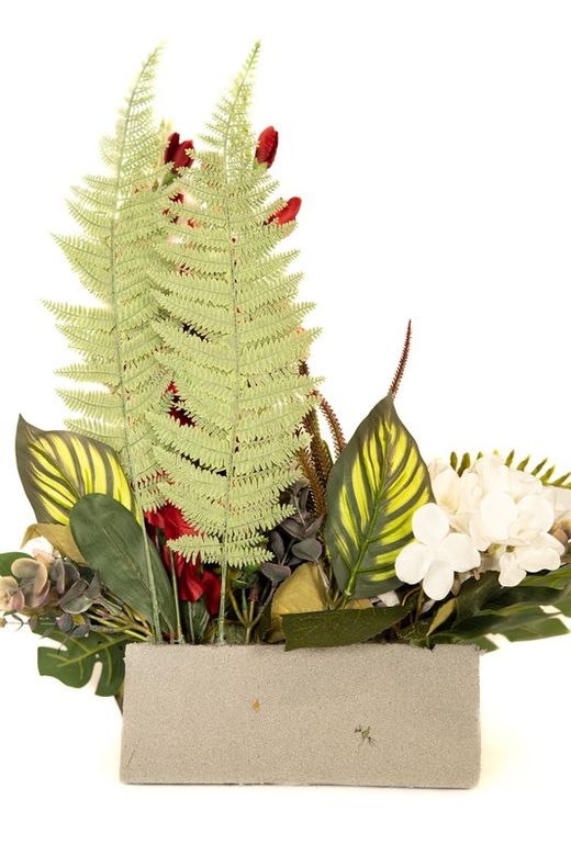 Alegre centro de flores para cementerio con flores artificiales de aves del paraíso