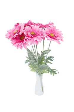 Alegre ramillete artificial de gerberas rosadas