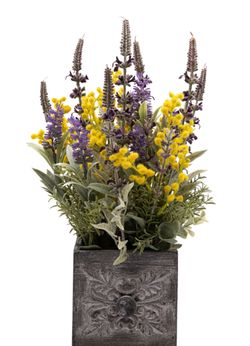 Aromático centro artificial con lavanda y mimosa