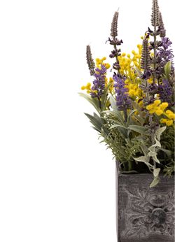 Aromático centro artificial con lavanda y mimosa