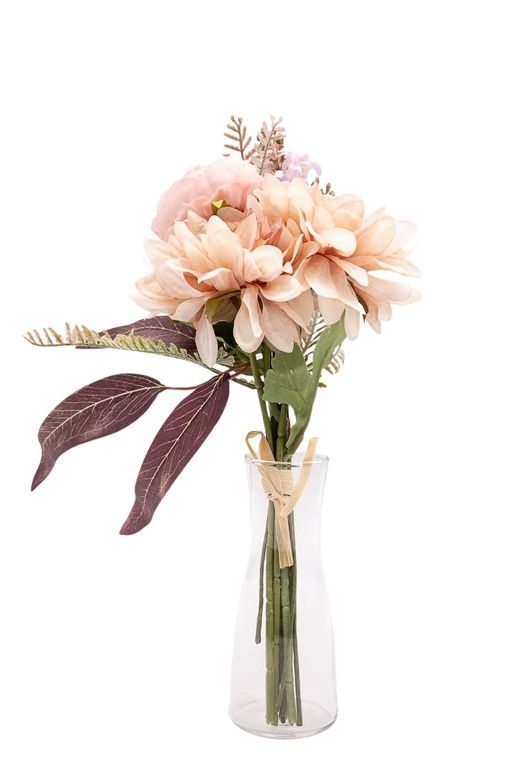 Bouquet artificial con Dhalia en rosa empolvado