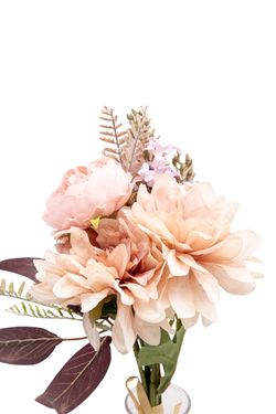 Bouquet artificial con Dhalia en rosa empolvado