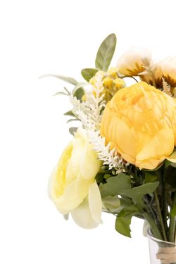 Bouquet luminoso con Ranúnculos artificiales