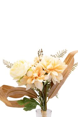 Cálido bouquet artificial con Dhalias en color naranja