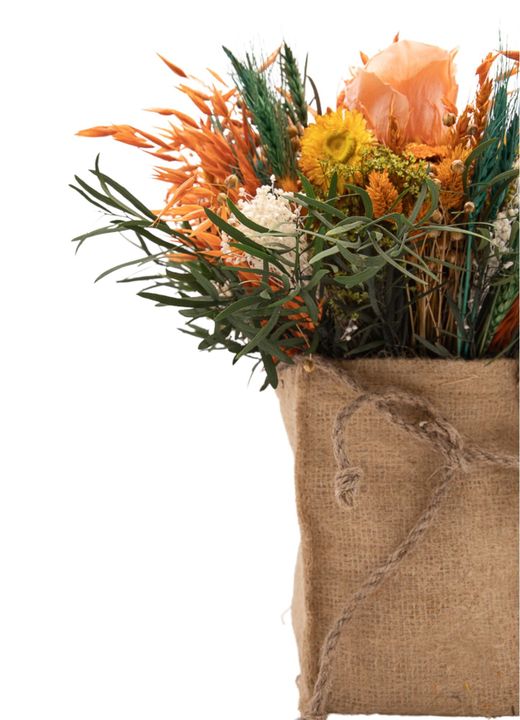 Cálido centro en tonos naranjas, verdes y naturales