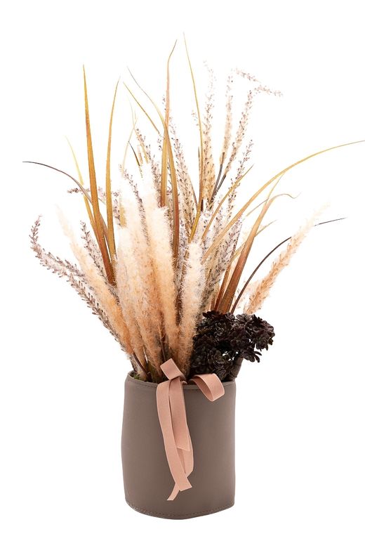Centro floral artificial texturizado en tonos naturales