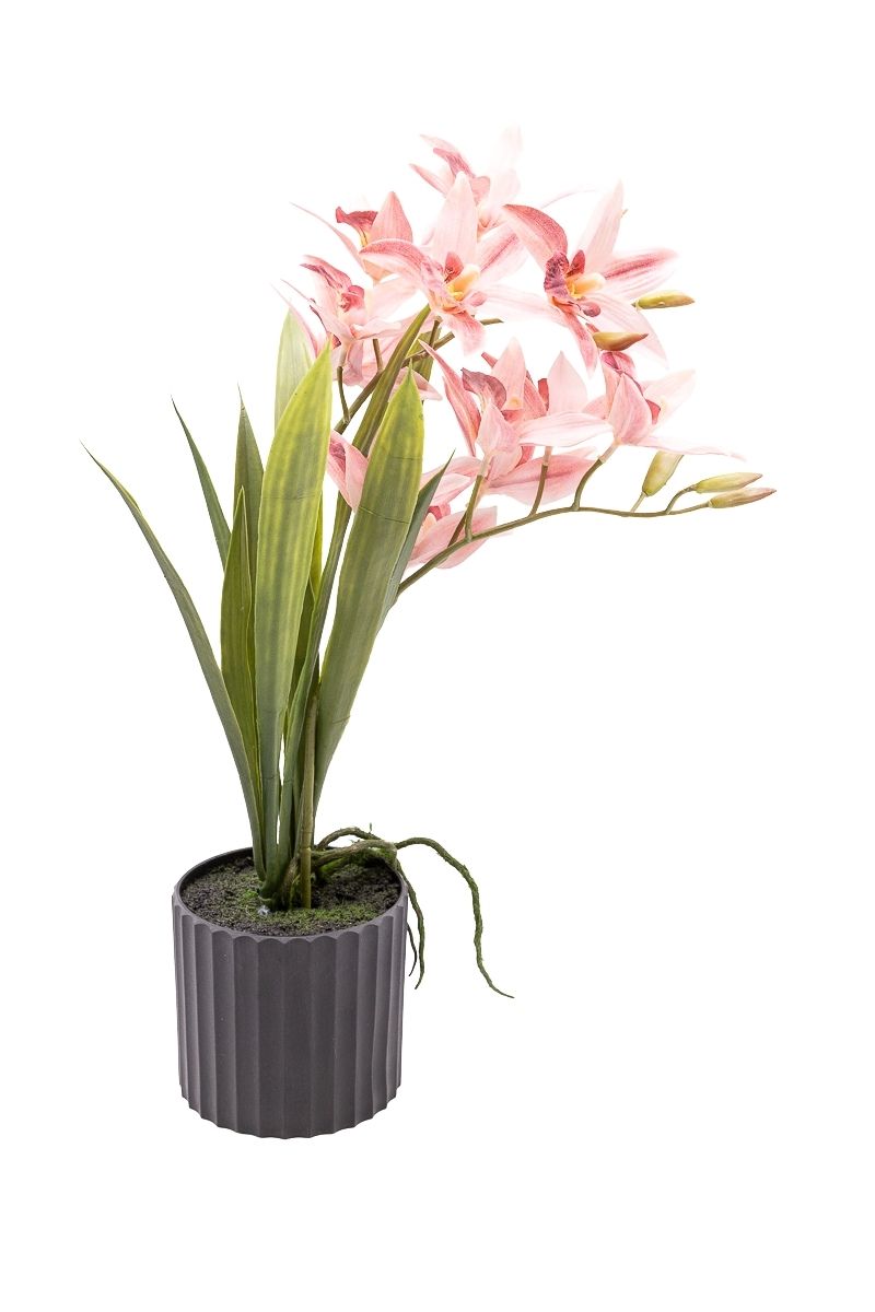 Delicada Orquídea artificial Cymbidium en tonos rosa