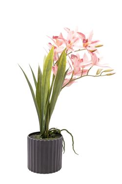 Delicada Orquídea artificial Cymbidium en tonos rosa