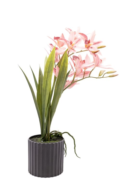 Delicada Orquídea artificial Cymbidium en tonos rosa