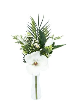 Delicado pomo floral de cementerio con magnolia blanca