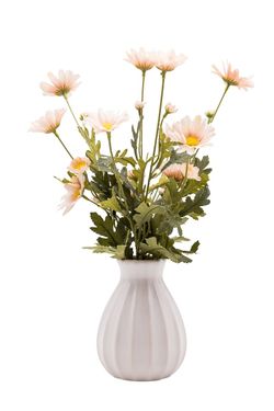 Dulce arreglo floral de margaritas artificial en color salmón