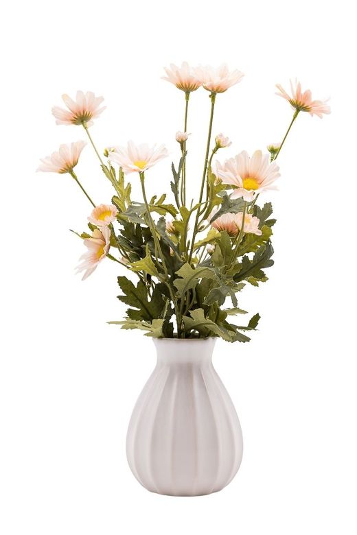 Dulce arreglo floral de margaritas artificial en color salmón