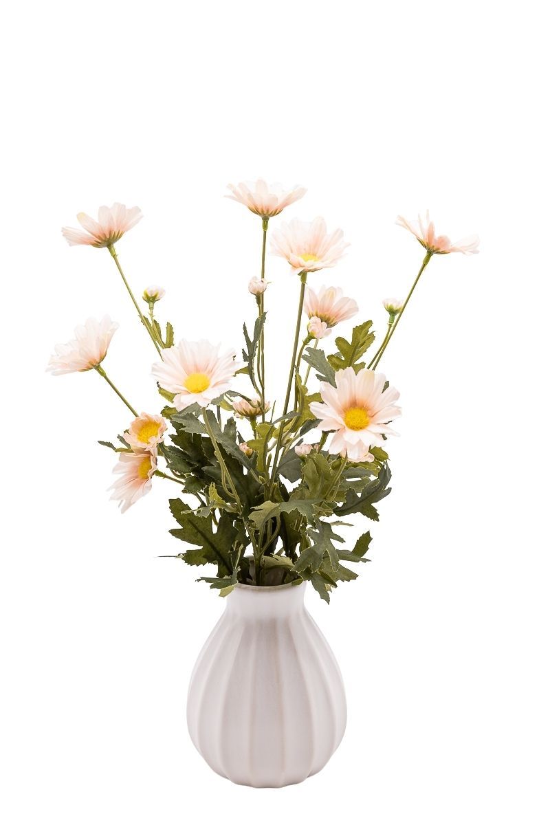 Dulce arreglo floral de margaritas artificial en color salmón