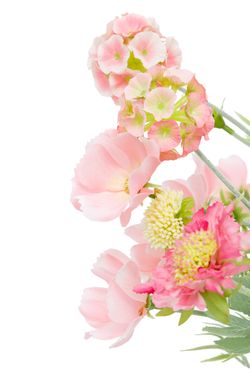 Ecantador ramillete artificial de flores rosadas