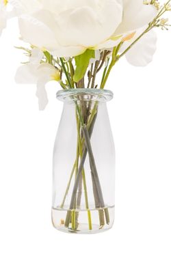 Elegante pequeño bouquet mixto artificial de flores blancas