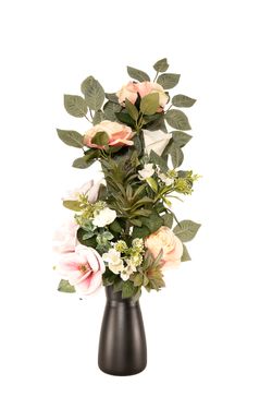 Elegante ramo de cementerio con Magnolias