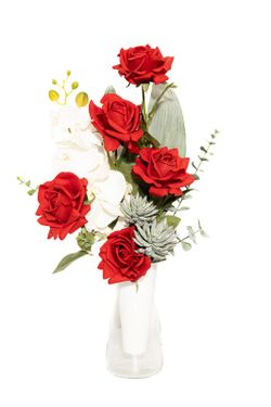 Elegante e refinado buquê de flores para cemitério com orquídeas brancas artificiais