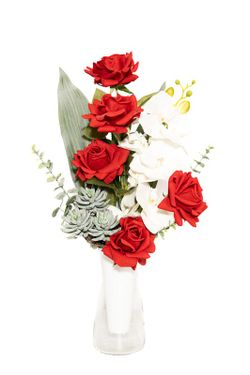 Elegante e refinado buquê de flores para cemitério com orquídeas brancas artificiais