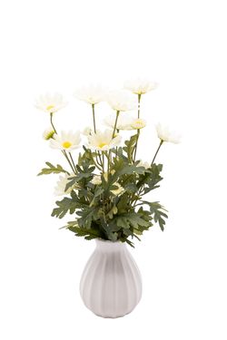 Encantador arreglo floral artificial de margaritas blancas