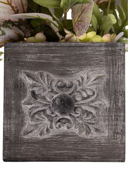 Encantador centro artificial en tonos salmón y rosado