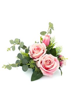 Encantador centro floral pequeño en rosas y fucsias