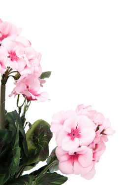 Encantador ramillete floral artificial de geranios rosas