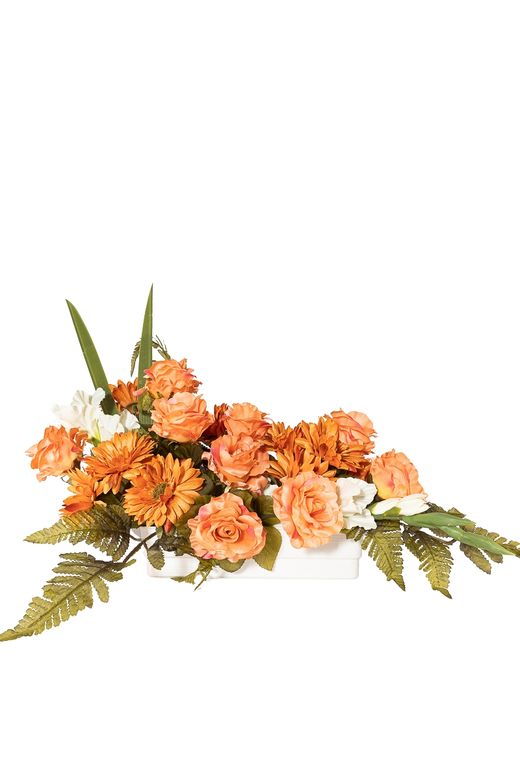 Enérgico centro de cementerio en color naranja