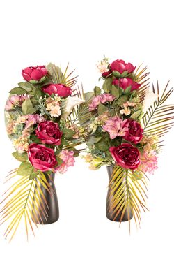 Exótico ramo de cementerio en color fucsia