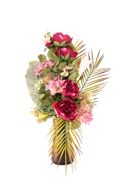 Exótico ramo de cementerio en color fucsia