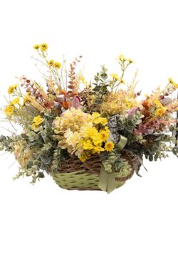 Expresivo cesto de flores artificiales