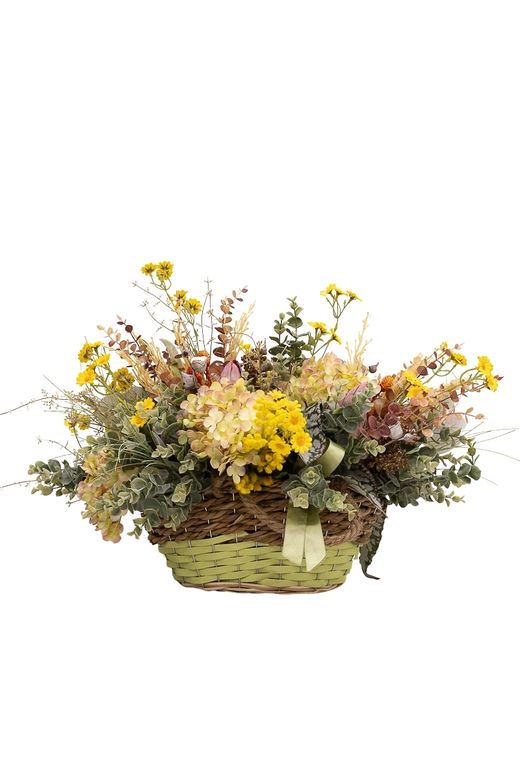 Expresivo cesto de flores artificiales