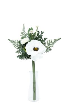 Exquisito pomo floral de cementerio con anémona blanca