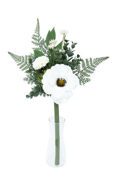 Exquisito pomo floral de cementerio con anémona blanca