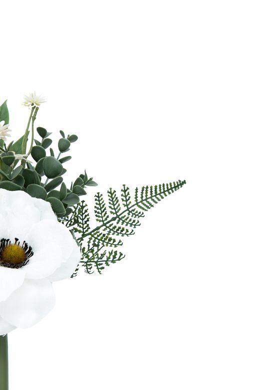 Exquisito pomo floral de cementerio con anémona blanca