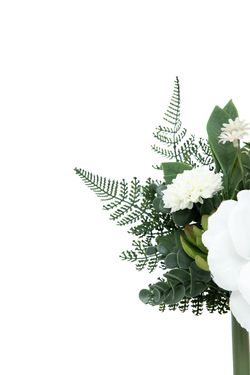 Exquisito pomo floral de cementerio con anémona blanca