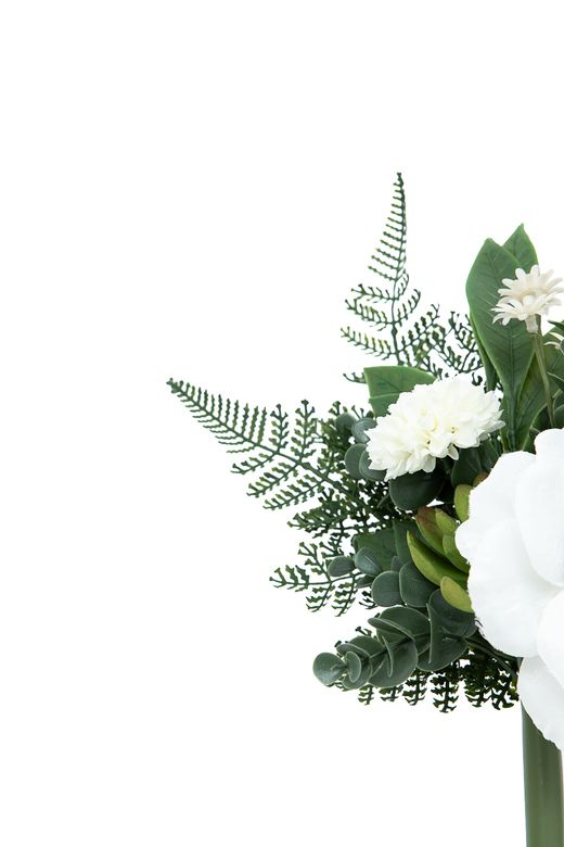Exquisito pomo floral de cementerio con anémona blanca