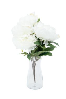 Exquisito ramillete de penías artificiales blancas