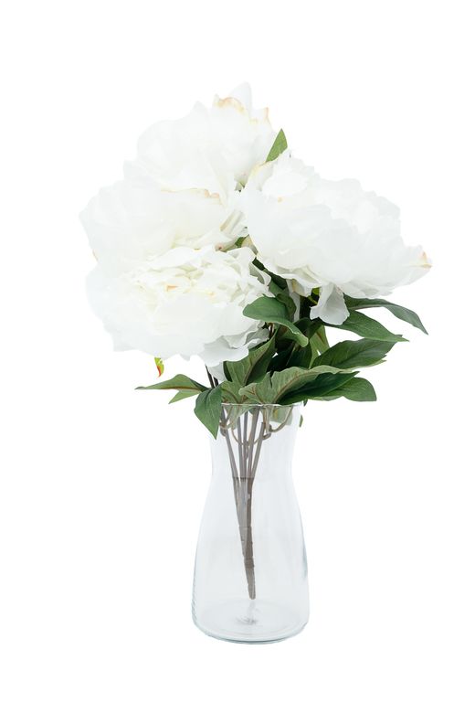 Exquisito ramillete de penías artificiales blancas