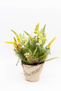 Flores silvestres em vaso natural
