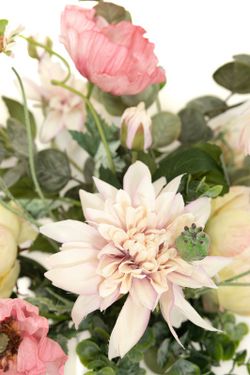 Increíble ramo de flores artificiales con amapolas y rosas artificiales