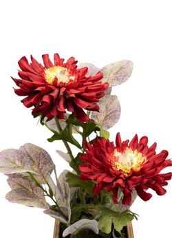 Intenso centro artificial de gerberas rojas