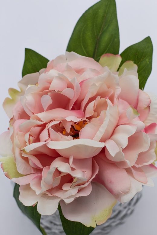 Jarrón con detalle floral de peonias en color rosa nude