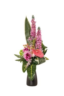 Luminoso arreglo floral para cementerio especial nichos y tumbas en color malva