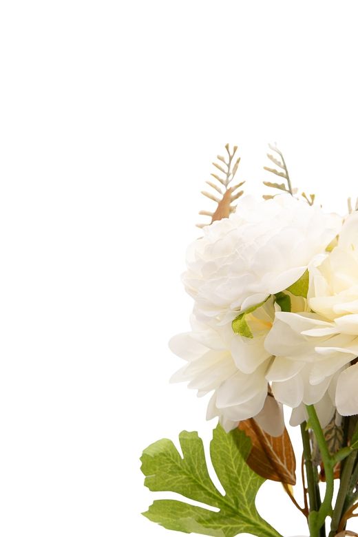 Luminoso bouquet artificial con Dahlias en color crema