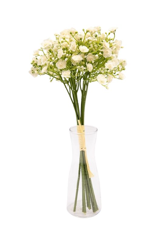Luminoso y minimalista bouquet artificial de gypsophila crema