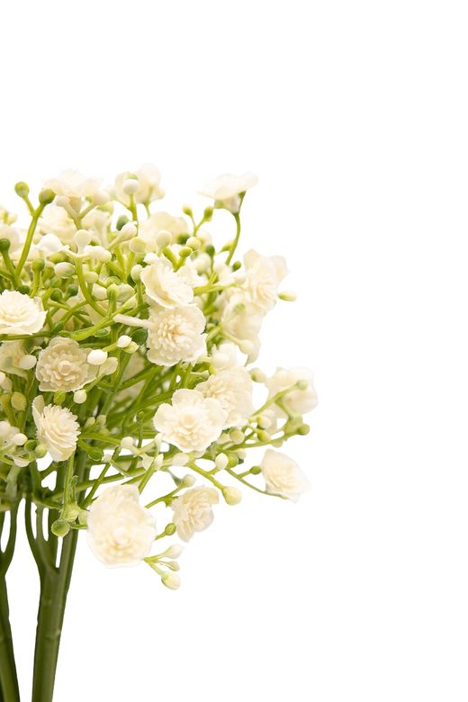 Luminoso y minimalista bouquet artificial de gypsophila crema