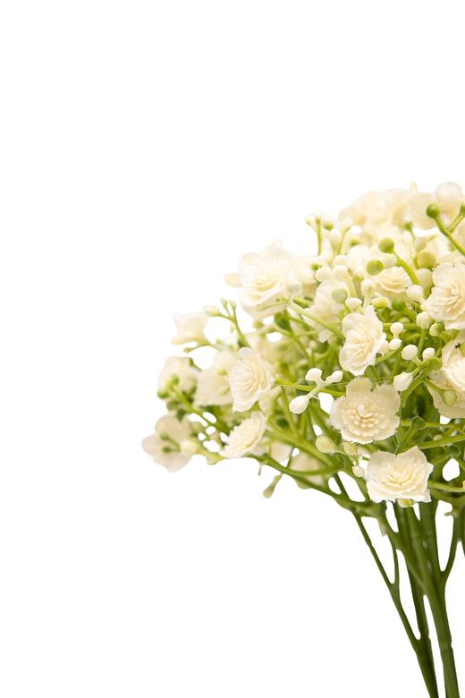 Luminoso y minimalista bouquet artificial de gypsophila crema