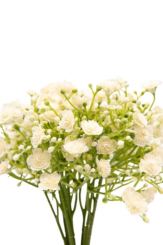 Luminoso y minimalista bouquet artificial de gypsophila crema