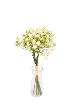 Luminoso y minimalista bouquet artificial de gypsophila crema