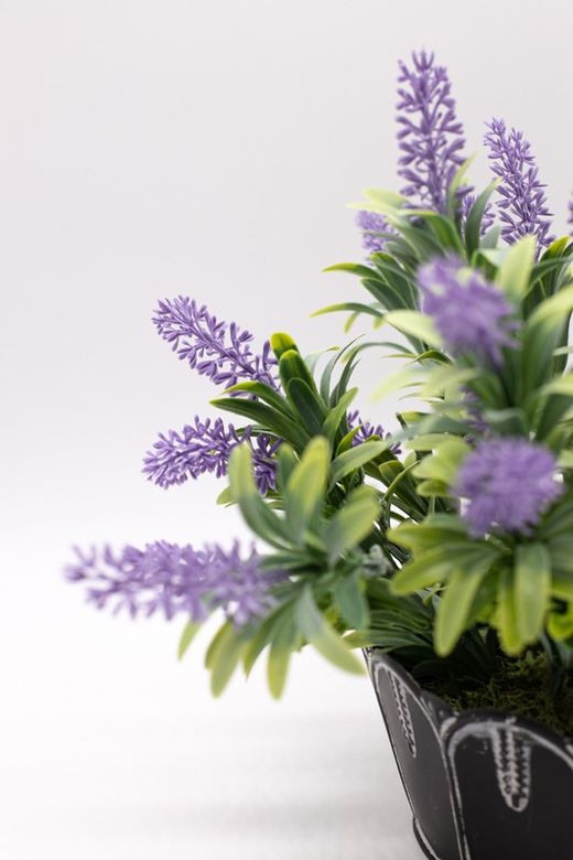Maceta de lavanda artificial